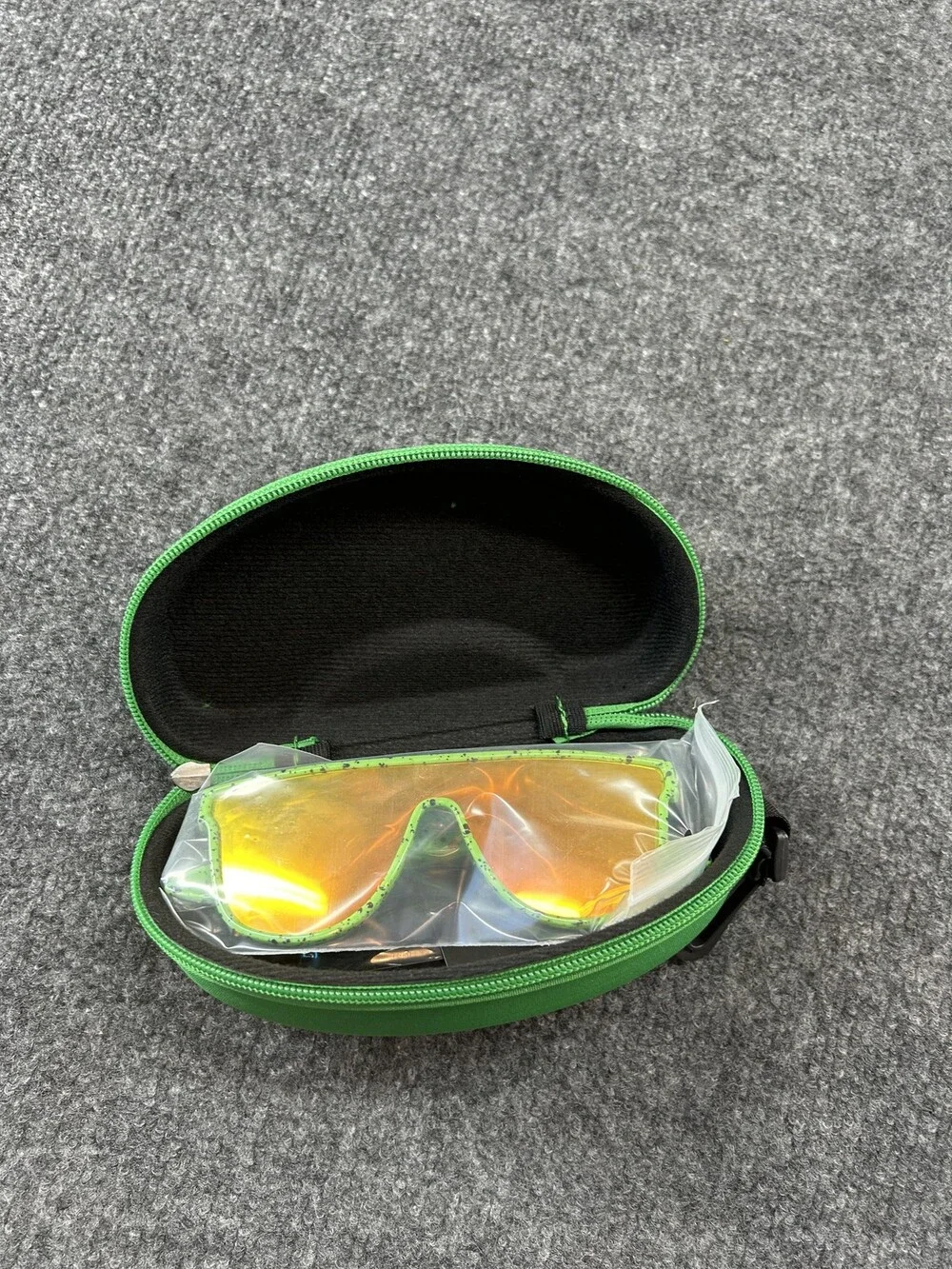 Tipsy Elves Sunglasses Mens Green Shield Gold Mirrored Lens Performance